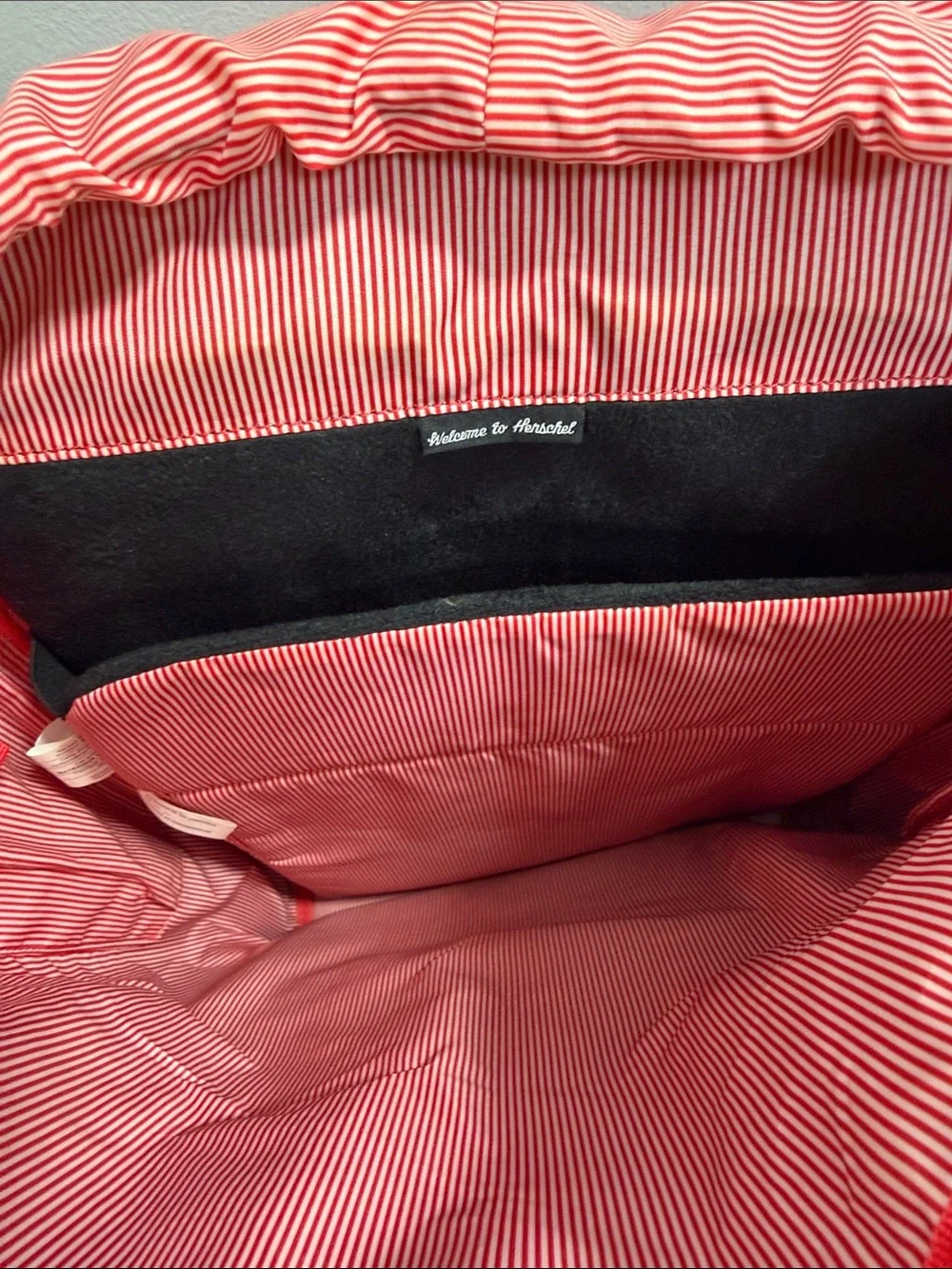 Herschel Supply Company Black Backpack with Brown Straps and Pink Lining